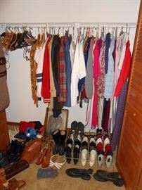 clothing, shoes, purses