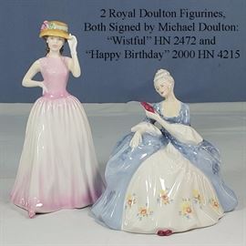 Figurines Royal Doulton Wistful Happy Birthday Signed By Michael Doulton lg