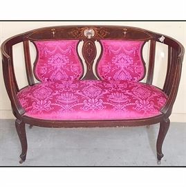 Furniture Settee MOP and Pin Line Inlay