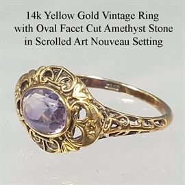 Jewelry Gold 14k Yellow Amethyst Ring