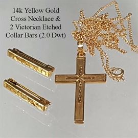Jewelry Gold Petite Cross Necklace Pr Bar Pins