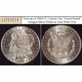 Coins 1884 CC UNC Morgan Silver Dollar 524b