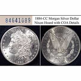 Coins 1884 CC UNC Morgan Silver Dollar 089a