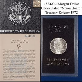 Coins 1884 CC UNC Morgan Silver Dollar 089a lg