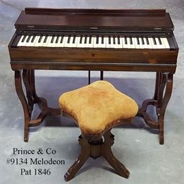 Prince & Co Melodeon Traveling  Organ Piano with stool