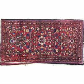 Linens Persian Rug Red Ground All Over Floral