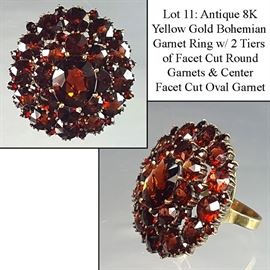 Jewelry Garnet Antique Bohemian Tiered Ring