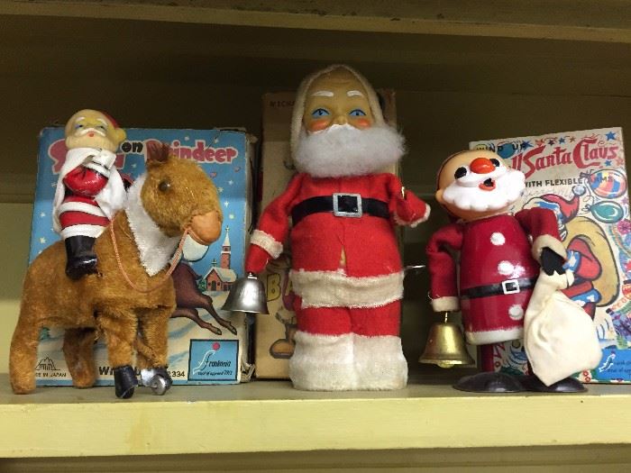 Vintage Windup Santas