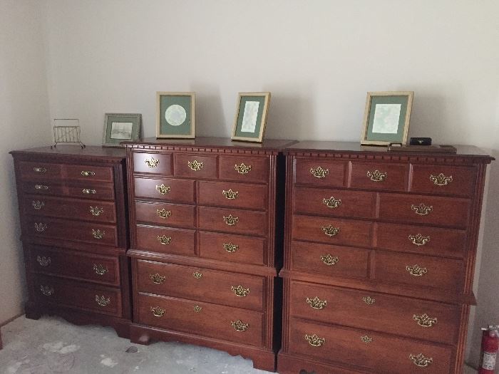 3 Colonial Style Broyhill chests of drawers
