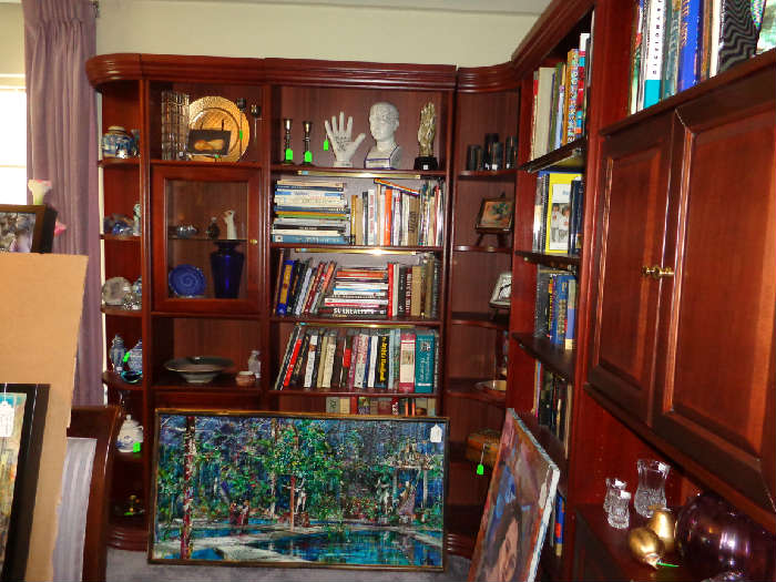 books, original paintings and wall units