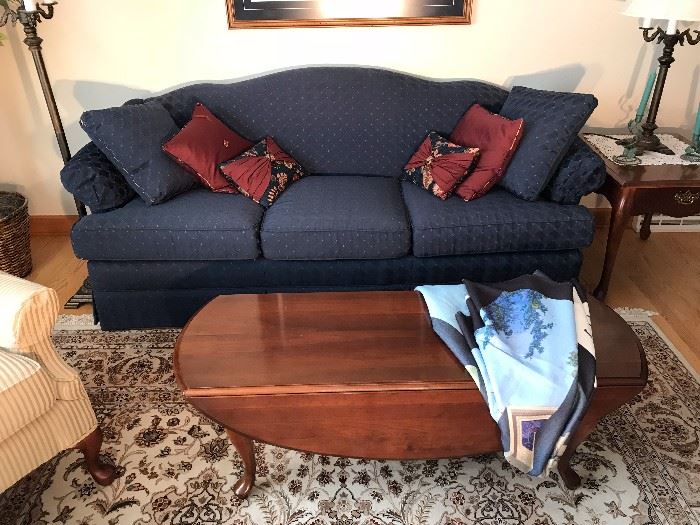 Country couch with drop-leaf coffee table