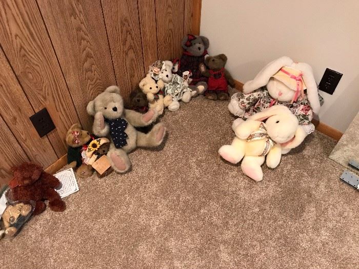 Large collection of stuffed animals