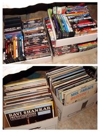DVD's,  LP's, Record albums, music, movies