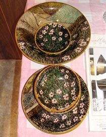 Vintage, Mid Century, Dessert set,  Salad set, Baldelli, pottery, Italy, Joseph Magnin