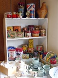 Decorative "Vintage" Tins, Salt and Pepper Sets, Cookie Jar, Vintage Childs Tea Set, Made in Japan