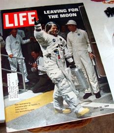 vintage Ephemera, 1960's Life magazine, collection, Neil Armstrong, Moon landing, Apollo 11