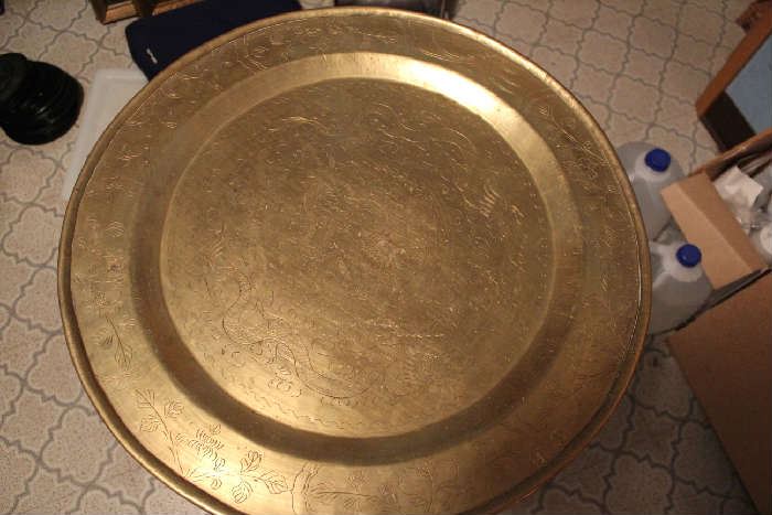 Brass top to table