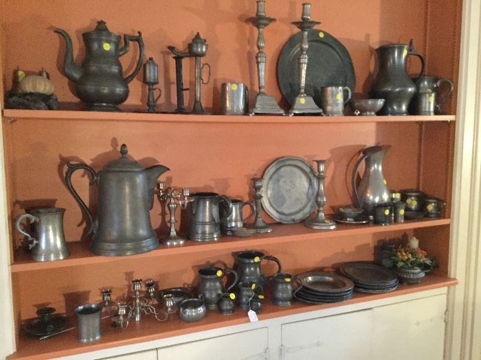 English and American pewter from late 17thc to early 19th century   