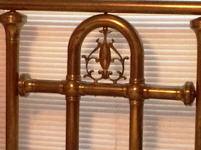Detail of Ornate Brass Bed Headboard