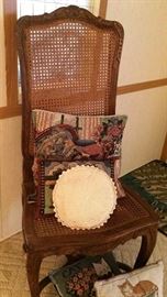 Caned Chair, Decorative Pillows