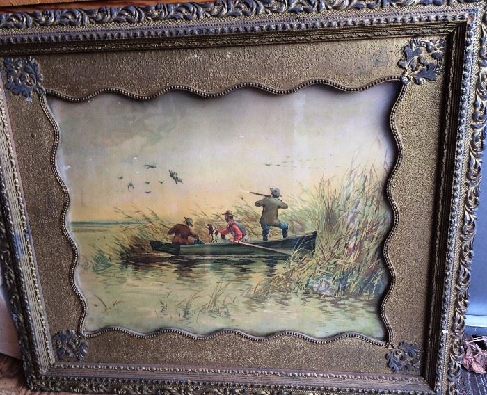 Antique Print and Frame