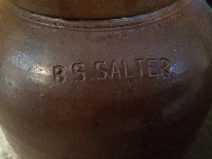 Signature on Large B.S. Salter Jug 