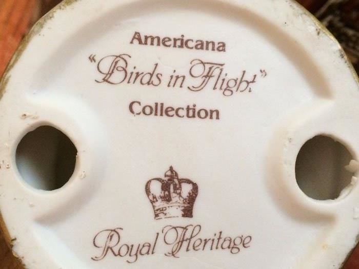Marking for Royal Heritage Collection "Americana Birds in Flight"