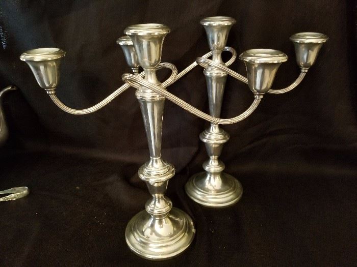 Sterling silver candelabras 
