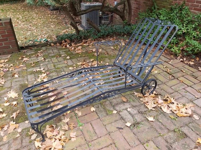 Wrought iron chaise