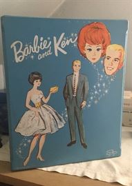 Barbie & Ken dolls, clothes & case 