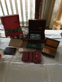 Rolex accessories, boxes, wallets 