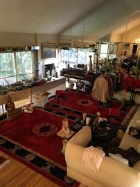 living room, 2 large rugs 