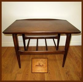Mid Century Modern Bassett End Table, One of a Pair 