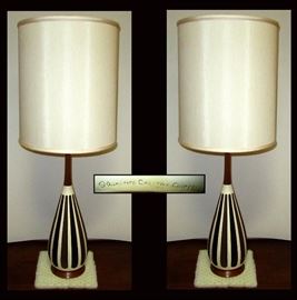 Pair of Mid Century Modern Quartite Creative Corp Lamps Dated 1959 