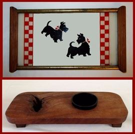 Cute Little Vintage Scottie Dog Tray and Cool Thingy 