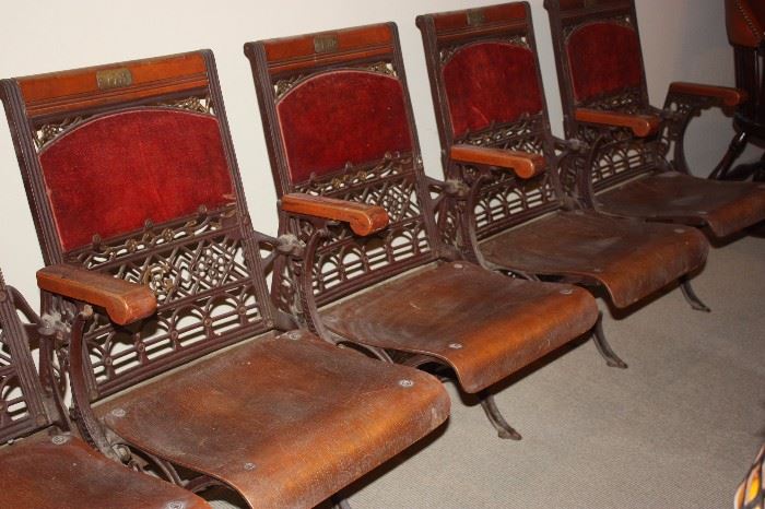 Row of antique theatre seats
