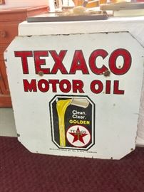 Large Old Porcelain Texaco Gas Sign 
30 inches x 30 inches 