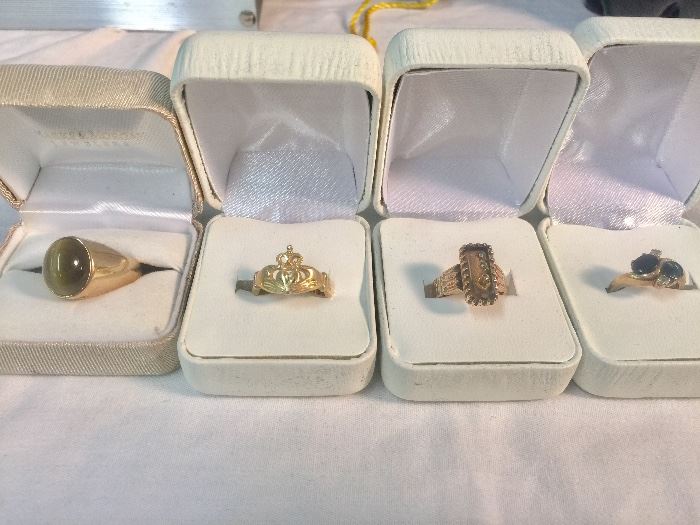 Gold rings in 10K and 14K 