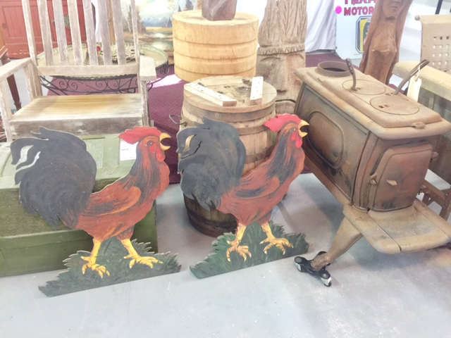 Folk Art Hand painted Chickens 