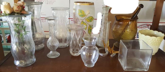 HPT041 Beautiful Glass Vases Lot 
