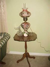 Antique Lamp Table, Antique Lamp & Collectibles