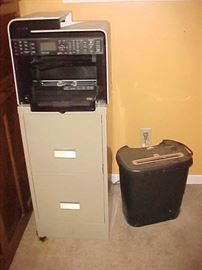 Printer, File Cabinet & Paper Shredder