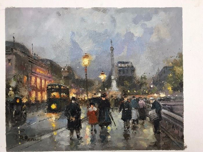Morgan, Paris at Dusk, Painting, oil on canvas, 8 x 10 in.