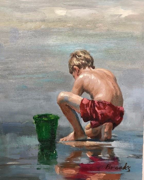 Brooks, oil on canvas, 10 x 8 in.