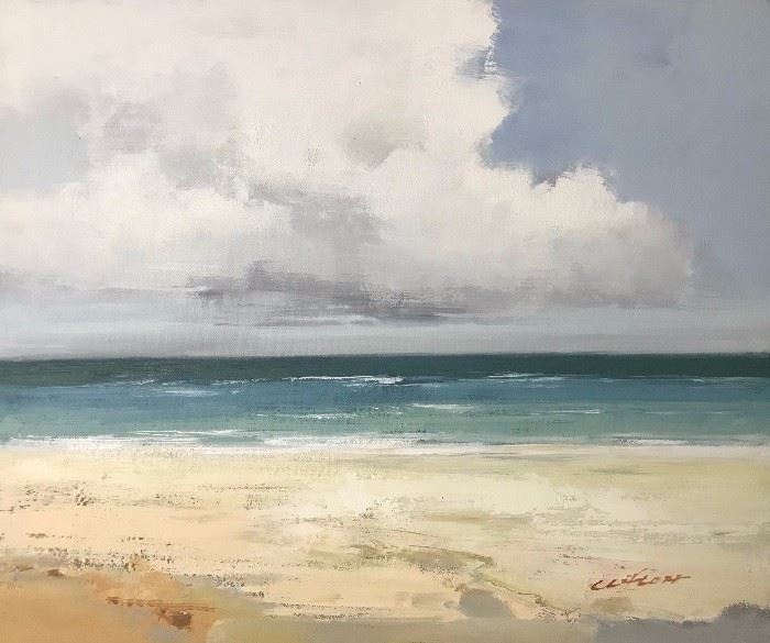 Clifton, Oil on canvas painting, 20 x 24 in. Cloudy Beach