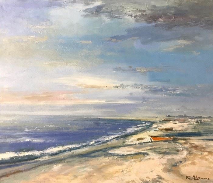 Adams, oil on canvas, Beach, 20 x 24 in.