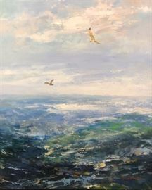 Ocean Birds, oil on canvas, 18 x 22 in.