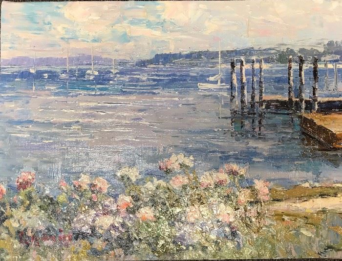 Lakeside Docks, oil on canvas, 12 x 16 in.