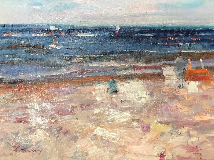 Beach, oil on canvas, 12 x 16 in.