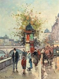 Morgan, Paris Street Scene, oil on canvas, 16 x 12 in.